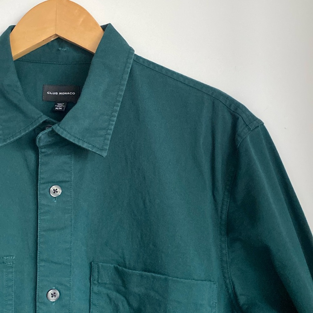 Club Monaco Green Casual Button Down Shirt